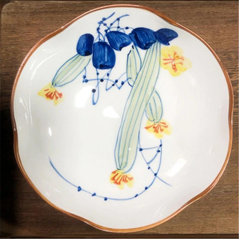 Ceramic Refreshment Tray Zen Dessert Plate Exquisite Vintage Teahouse Tea Table Fruit Tray Dishes Snack Chinese Style Fruit Tray