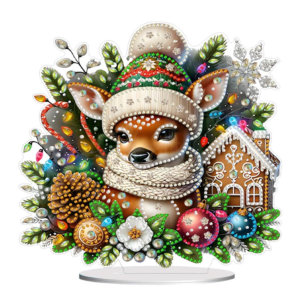 Christmas Snowman Diamond Painting Tabletop Ornaments Kit Acrylic Table Top Diamond Painting Ornament Kits Bedroom Table Decor