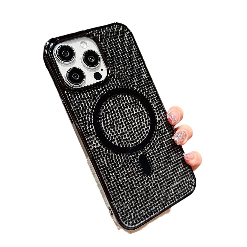 For IPhone 17 Promax Phone Case 16pro Luxury Rhinestone Magnetic Suction for Apple 14 Thousand Diamond Glitter Fans 15 New