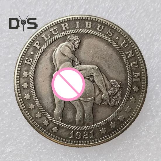 Sexy Challenge Coin Vintage Adults Challenge Coin Good Luck Token Double Sided Coin Collectible Gift for Coin Collectors