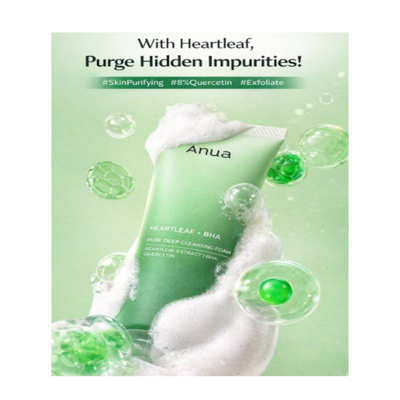 Anua Heartleaf Pore Cleansing Duo Set (Cleansing Oil 200ml + Cleansing Foam 150ml)
