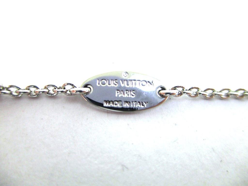 Authentische LOUIS VUITTON versilberte Essential V-Kette Halskette #a158 Generalüberholt