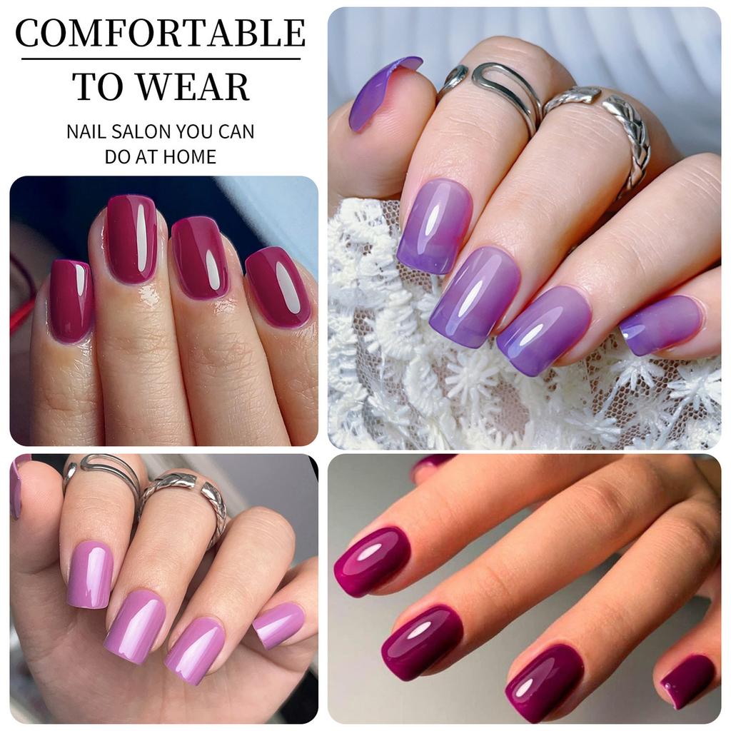 96Pcs Solid Color Fake Nails Patches Glossy Frosted Press On Nails for Women DIY Manicure Acrylic Stick-on False Nails Extension