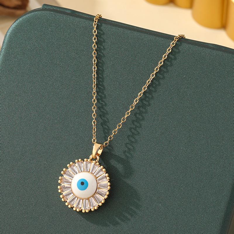 Beliebte Halskette mit blauem bösen Blick aus Titanstahl für Damen – Vielseitiger und personalisierter Schlüsselbeinkettenschmuck