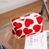Red Heart Pattern Corduroy Makeup Bag - Cute Cosmetic Organizer Pouch, Portable Travel Toiletry Bag for Women