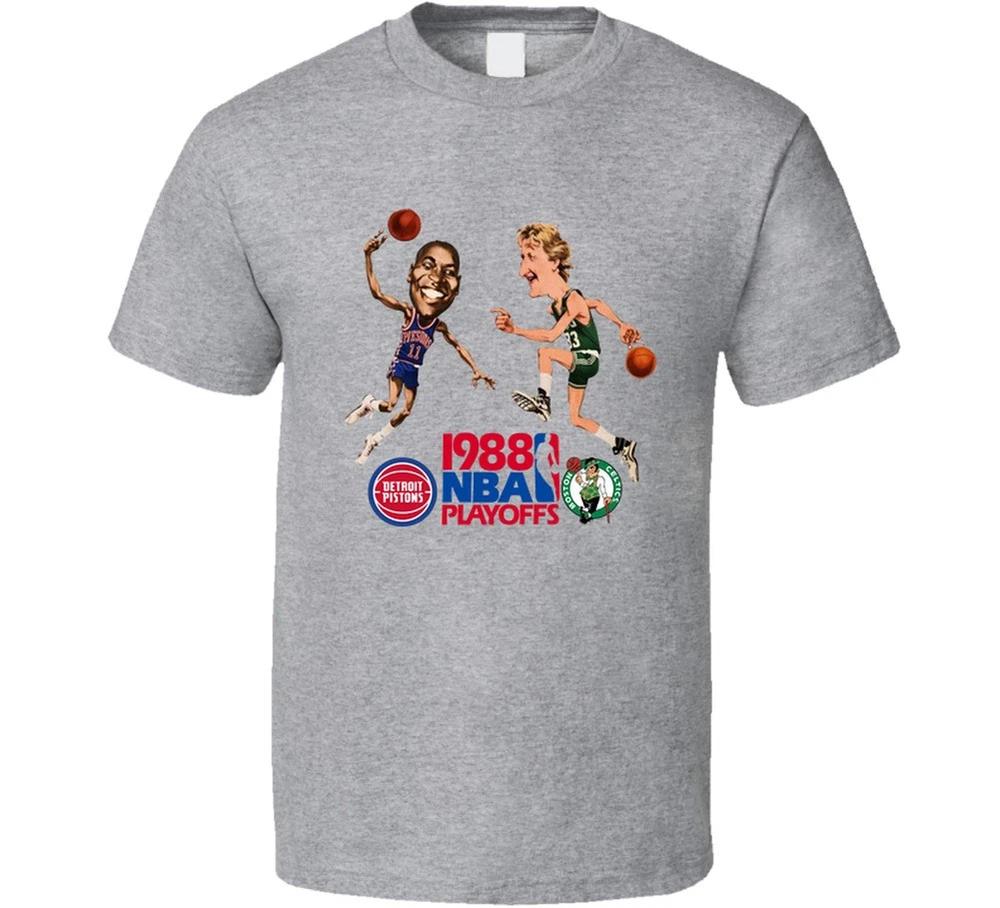 Isaiah Thomas Larry Bird Boston Detroit Playoffs Caricature Retro T T Shirt S