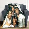 1PC Abba Custom Name Patterned Flannel Blanket Suitable For All Seasons For Home Decor Warmth And Comfort Gifts Holiday Present