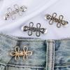 2pcs Cute Four Leaf Clover Buckle Adjuster Waist Tightener Adjustable Waist Buckle Detachable Seamless Button for Pants Skirts