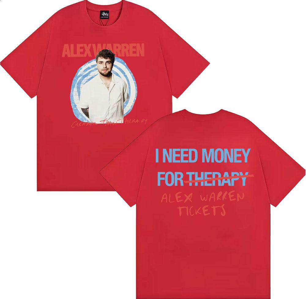 Alex Warren Cheaper Than Therapy Tour T Shirt Men Women Fashion Retro Short Sleeve Tee Shirt 100 Cotton Loose Oversized Tshirt S