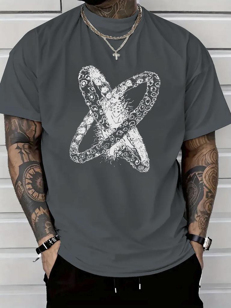 Gothic Halo Graphic Print Men's Luxury Cotton Short Sleeved T-shirt Summer Unisex Men's and Women's Streetwear Trend