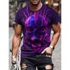 Men's T-Shirt Vintage Punk Short Sleeve Skull Print Men Top Oversized Casual Hip Hop T Shirt Summer O Neck Men's Tee Clothing