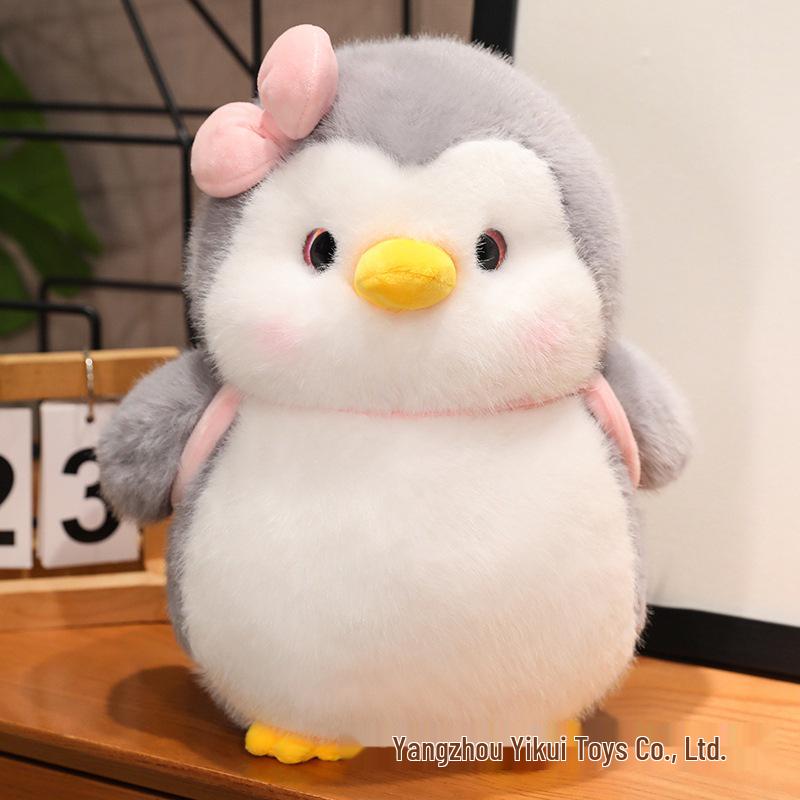 Penguin Brother & Sister Bib Plush Toy - Kid's Comfort Doll & Gift Pillow