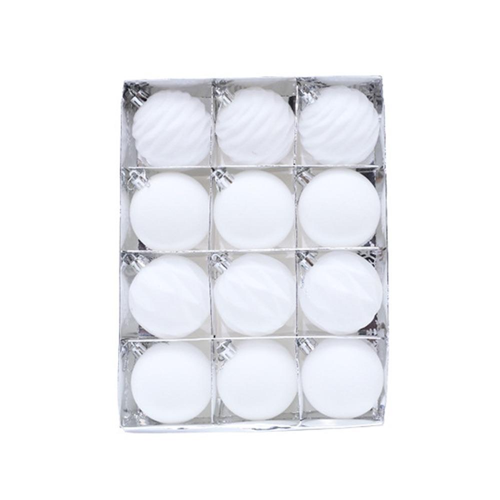 12pcs 6cm Christmas Tree Ball Pendant Flocked Xmas Tree Ornaments Christmas Spheres  New Year Noel