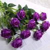 Artificial Rose Elegant Artificial Rose Green Leaves Silk Flower Set for Wedding Halloween Party Home Office Table Centerpiece