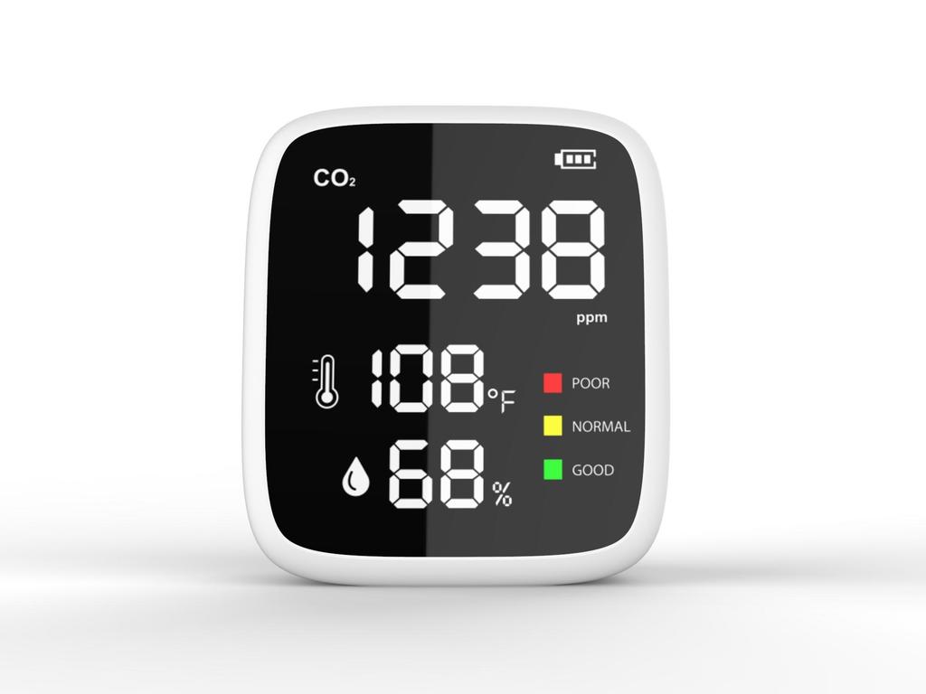New CO2 Detector Air Quality Monitor Infrared NDIR Detector with Temperature Humidity Detection Portable Carbon Dioxide Concentration Monitor for Home