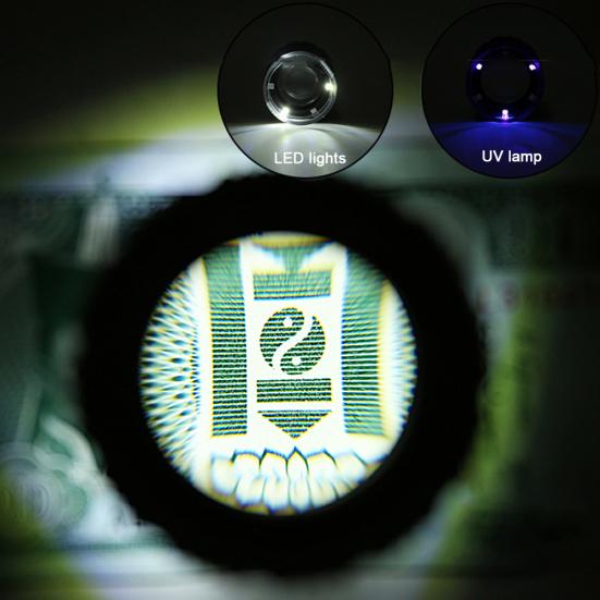 Lupa na bižuterii s 30x čočkovou válcovou lupou a LED světlem