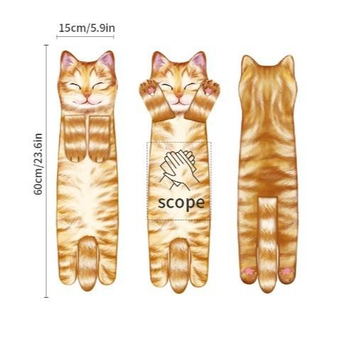 Komik Kedi El Havluları Mutfak Banyo El Havlusu Topu Asma Halkalı Hızlı Kuruyan Yumuşak Emici Mikrofiber yaratıcı Havlular