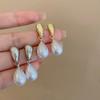 New Chinese Baroque Water Drop Pearl Earrings Fashion Pearl Ear Stud Pearl Stud Earrings  Female