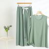 Chic 2025 Summer Women's Cotton-Silk Tank and Long Pants Set
