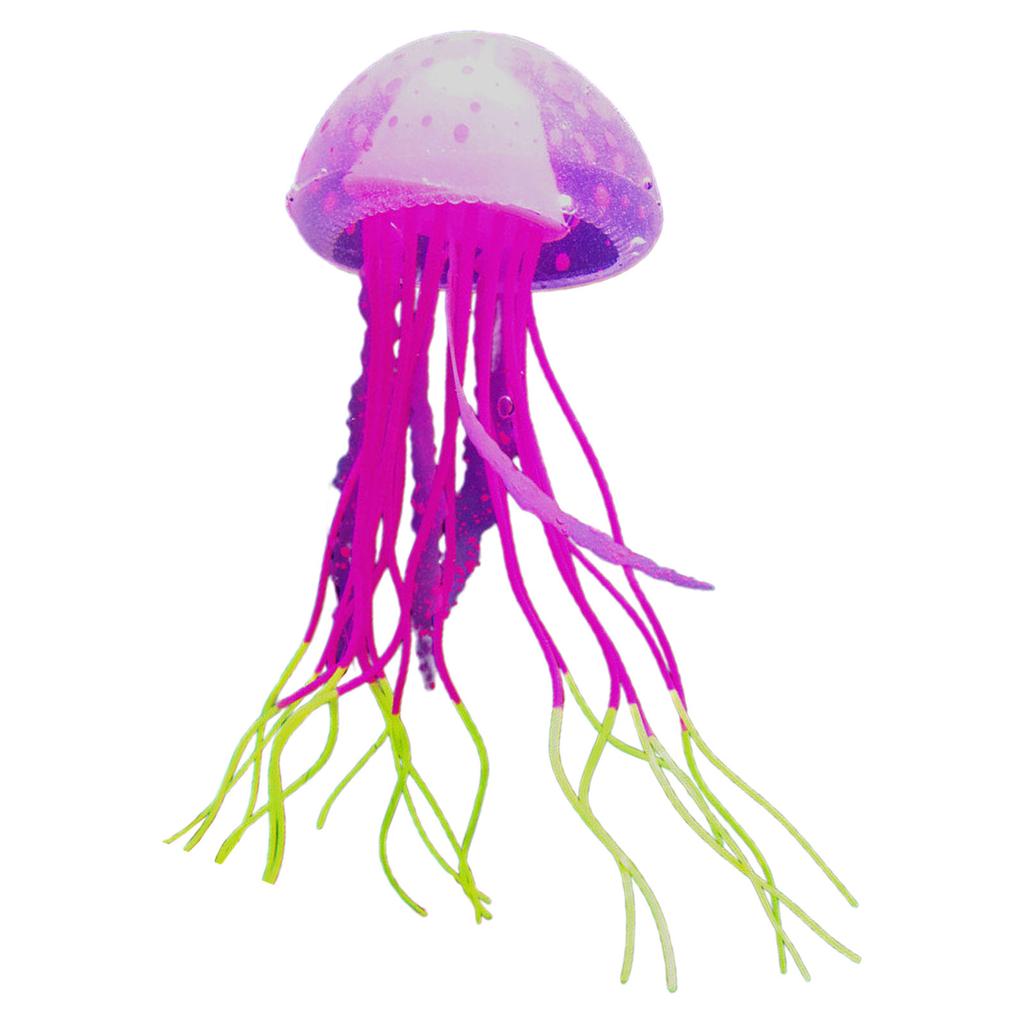 Silicone Jellyfish Ornament Decoration for Aquarium Fish Tanks 2.4x5 Inches Artificial Bright Color Moving Jellyfish