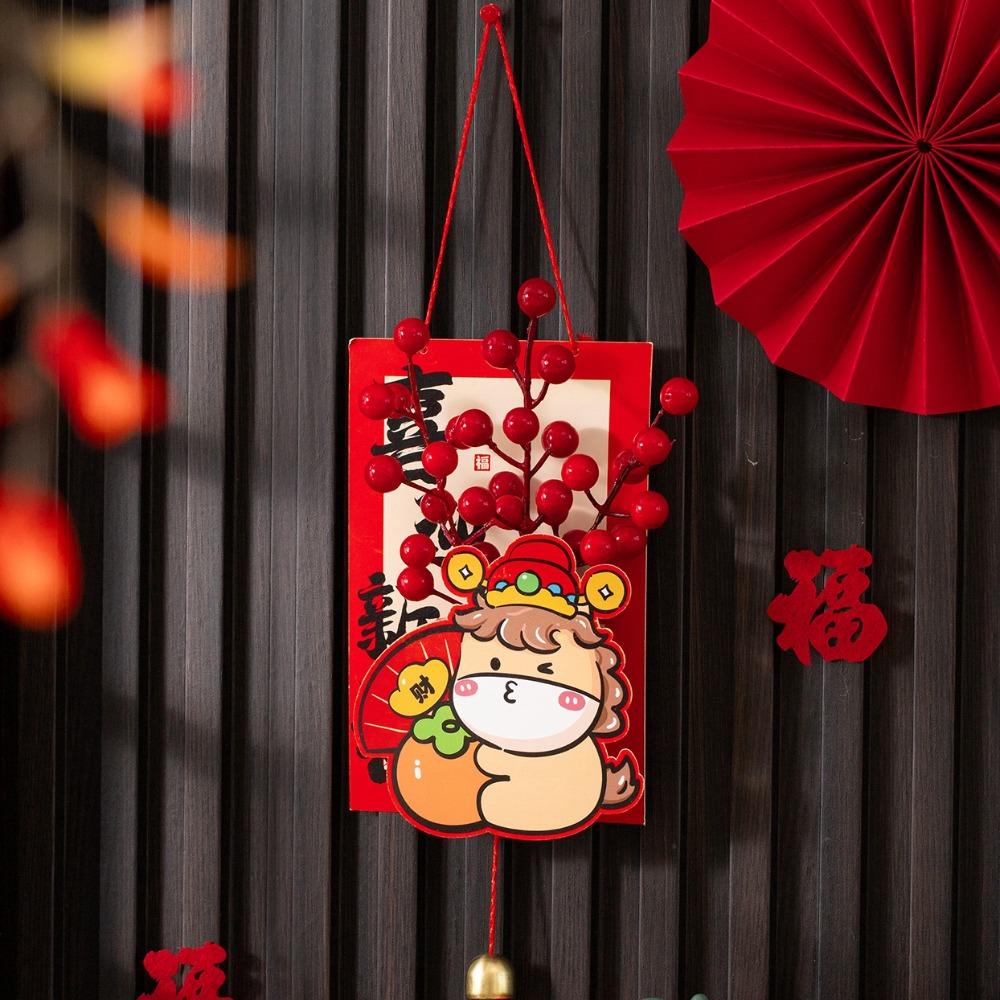 

Handmade New Year Pendant Traditional Red Fruit String Pendant Living Room Style 3