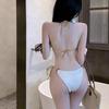 1011 new ins swimsuit women's split bikini two-piece set fairy fan sexy solid color lace-up swimsuit women