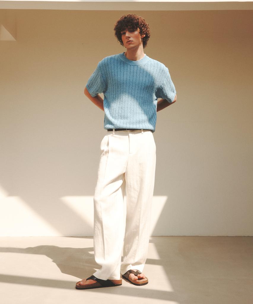 KNITTED Summer Boucle Round Knit Blue
