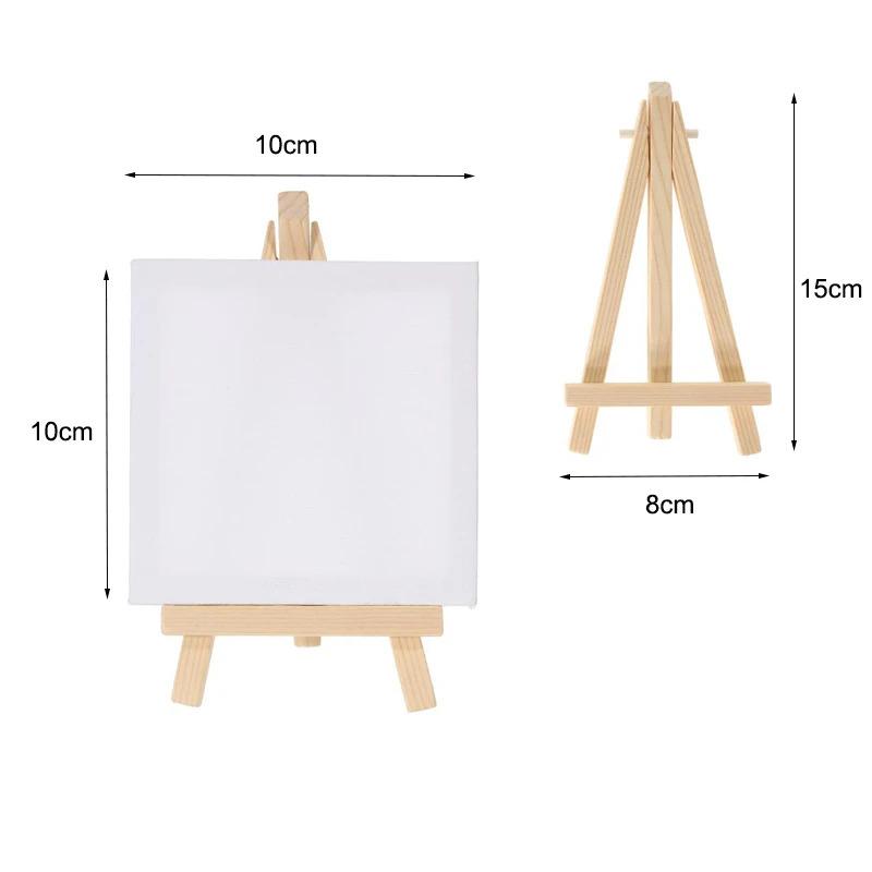 8*15cm Mini Easel Set with Mini Canvases - Artist & Kids Craft Painting Kit, Small Tabletop Easels for School DIY Drawing