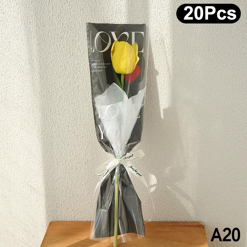 20/30/50 Peças Embalagens Coloridas de Flores Sacola Transparente Para Buquê Embalagem de Flores À Prova D'água DIY Decoração de Flores para Presente