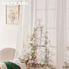 1PC NAPEARL Christmas Style Sheer Curtains Christmas Tree Pattern Printed Tulle for Kitchen Bedroom and Living Room Home Decor