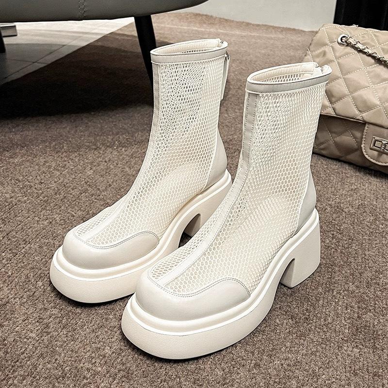Women's Mesh Boots Summer Round Head Versatile Boots