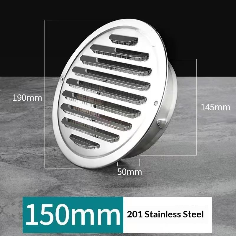 Stainless Steel Exterior Wall Air Outlet Vent Grille 70-300Mm Round Duct Cap Air Ventilation Cover Hole Plug Ventilation System