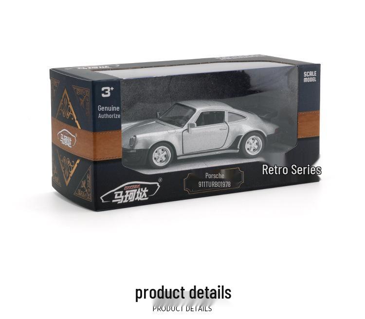 (Boxed) 1:36 Porsche 911 Turbo 1978 Alloy Model Car Ornament - No Sound or Light