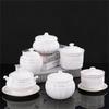 White Ceramic with Lid Steamed Egg Soup Bowl Rice Dessert Bowl Hotel Restaurant Bird's Nest Small Tonic Soup Cup Cooking Pot Set