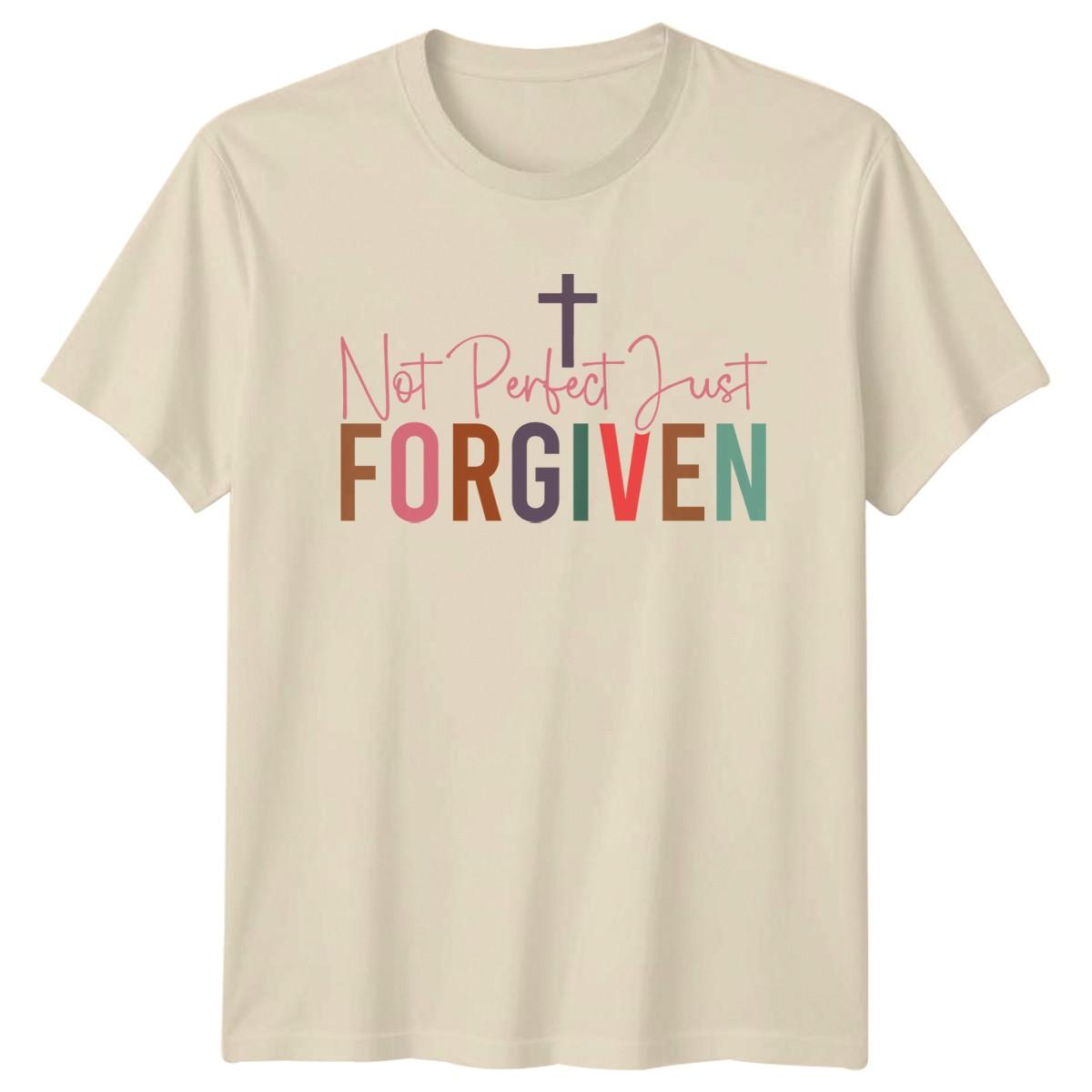 Not Perfect Just Forgiven T-Shirt Christian Easter Gift For Him And Her S