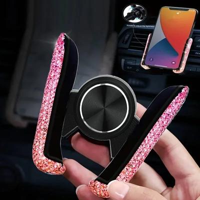Auto Handyhalter Damen Diamant Kristall Auto Lüftungsschlitz Halter Clip Handy Halter Ständer im Auto Halterung Innenraum Amagi