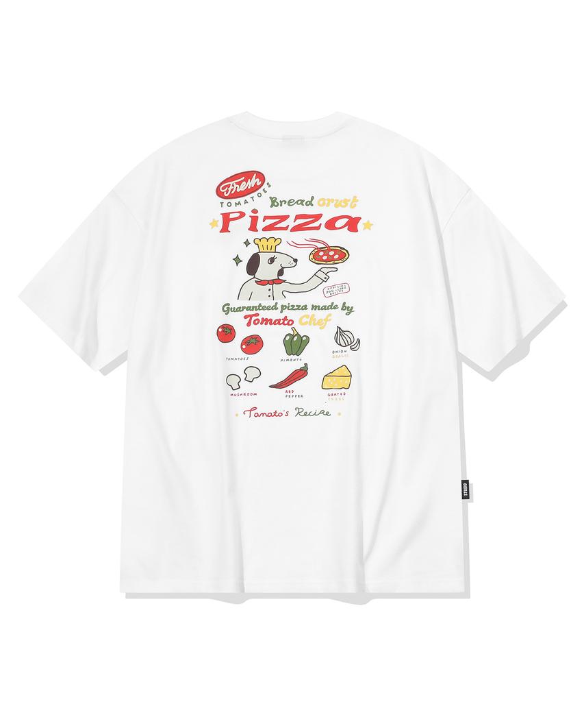 CPGN STUDIO Tomato Pizza Short Sleeve T-Shirt White