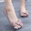 Fashion Fashion New Women's Comfortable Sandals Solid Color Bow Flat Shoes Summer Outer Wear Casual Bag Heel Flat Round Toe Sandals