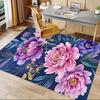 1pc Floral Artwork Area Rug Soft Flannel Floor Mat for Living Room, Bedroom and Carpet, Sofa Coffee Table Floor Mat, Decorative Rug Q02