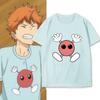 Haikyuu !! T-shirt à manches courtes Hinata Shoyo Coton Coupe ample Cosplay Anime Haut pour adolescents