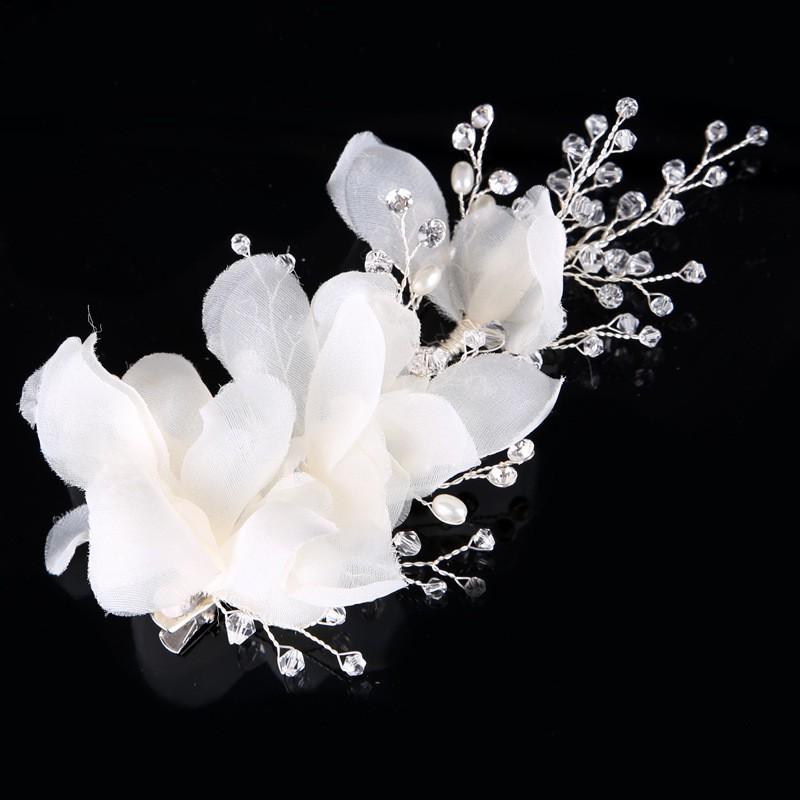 Handmade Crystal Flower Bridal Headpiece - Wedding Hair Accessory for Brides