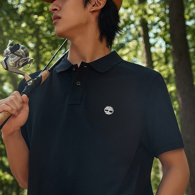 Timberland Polo Shirt Men's Black A24H2-001