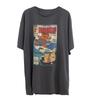 Women's Oversized Cartoon Print Morandi Color T-Shirt