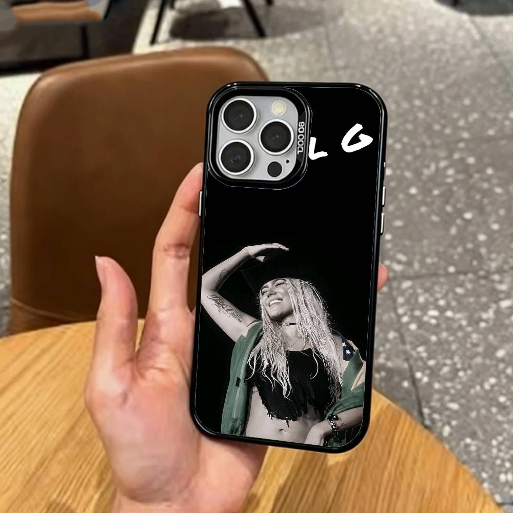 COOL K-Karol G T-Tropicoqueta   Phone Case For iPhone17,16,15,14,13,12,11 Plus,Pro Max Colored Silver Plated Inside Cover