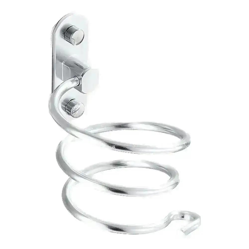 

Удобный держатель для ванной комнаты Спирали Органайзер для хранения фена Стойка Настенный Алюминий Инструменты стилиста салона Аксессуары для фена серебряный