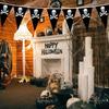 10pcs Pirate Banner Skull Halloween Pirate Flag Birthday Party Decorations Triangle Pennant Bunting Decor Skeleton Pennant Pirate Skull Pennant