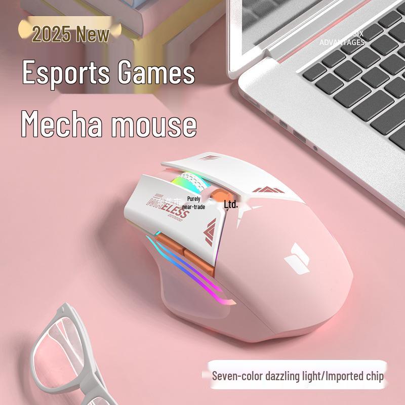 Mecha Mouse Wireless Silent Bluetooth Dual-Mode Mechanical Gaming Mouse Rechargeable for PC/Laptop.