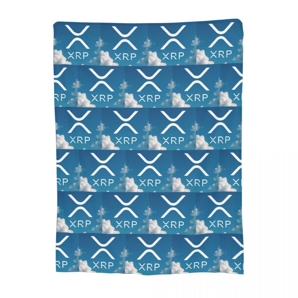 Ripple XRP Bitcoin Cryptocurrency Blanket Soft Warm Flannel Throw Blanket Cover for Bed Living room Picnic Travel Home Sofa