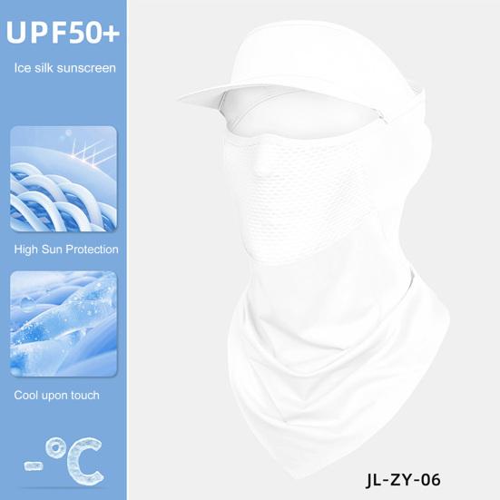 Face Guard Neck Gaiter Hat Breathable Windproof UV Protection Men Women Multi-Purpose Summer Outdoor Ice Silk Visor