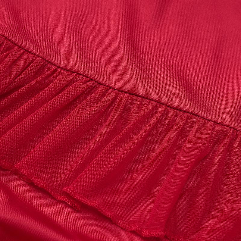 Women Pleated Summer Elegant Women'S Long Skirt Backless Dress Red Long Skirt Elegant Women'S Party Dress